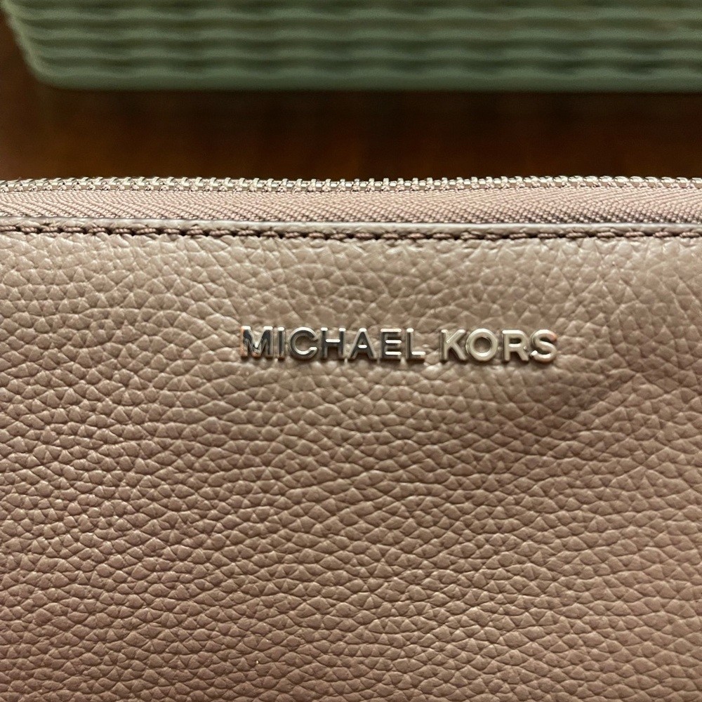 Michael Kors Taupe Leather Wristlet Wallet - Picture 9 of 10